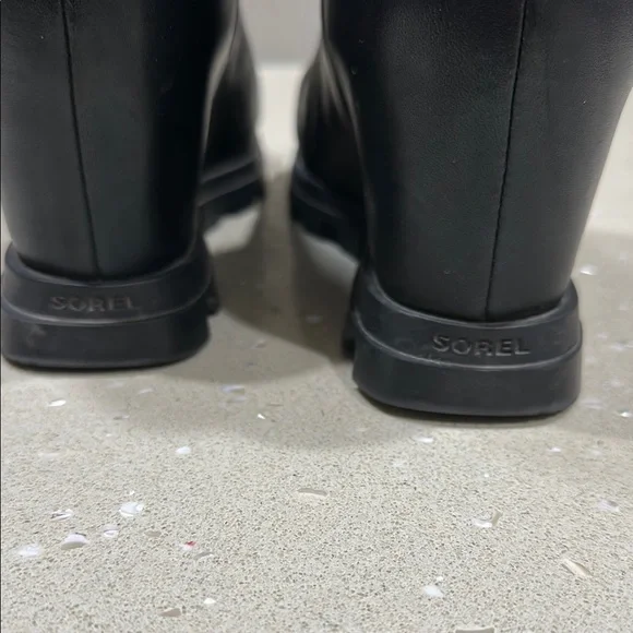Sorel Black Ankle Booties with Modern Wedge - Picture 10 of 11
